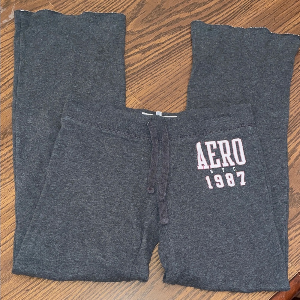 Aeropostale Gray Sweatpants with Pink Logo